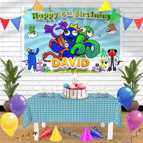 Rainbow Friends Roblox Birthday Banner Personalized Party 