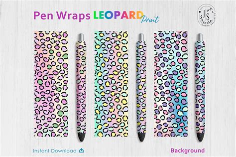 Download Rainbow Leopard Pen Wraps PNG File Set Commercial Use DXF Files