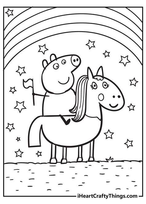Rainbow Peppa Pig Coloring Pages
