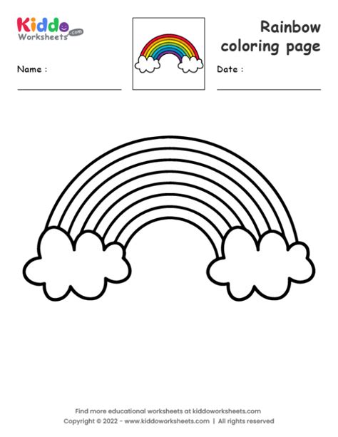 Rainbow Worksheet For Coloring