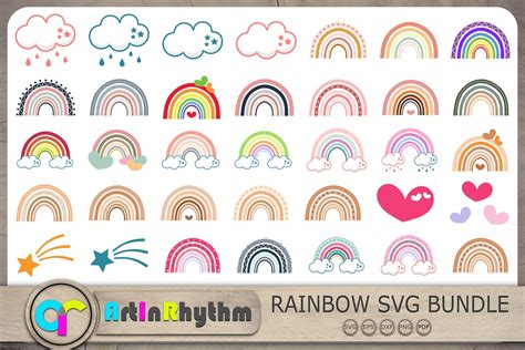 Download Rainbows, Colorful Rainbow SVG Bundle Files