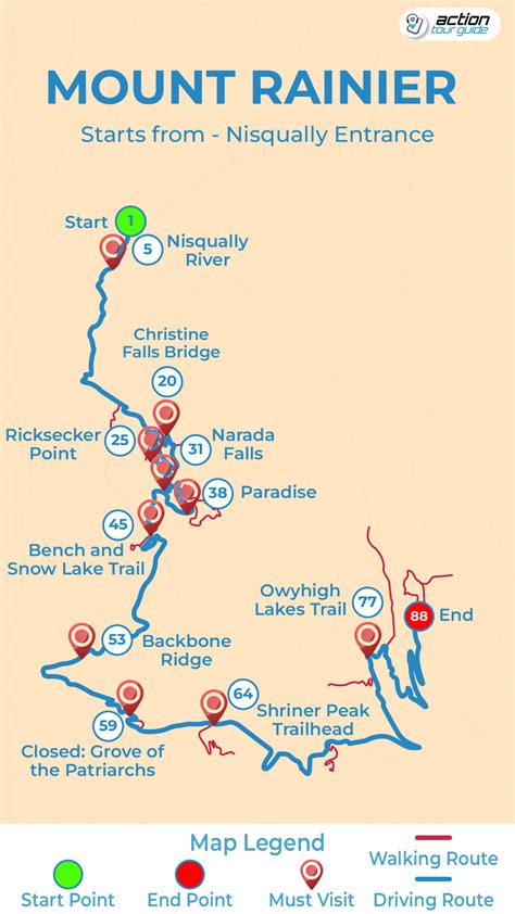 Rainier tour map