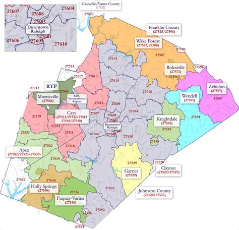 Raleigh Durham Zip Code Map