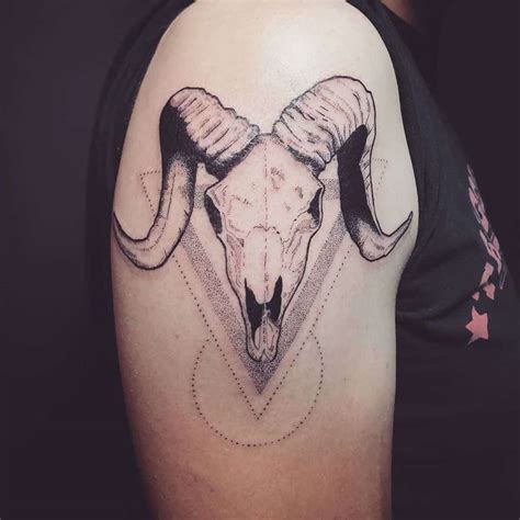 Rams head tattoo by Nelson at Holy Grail Tattoo Studio