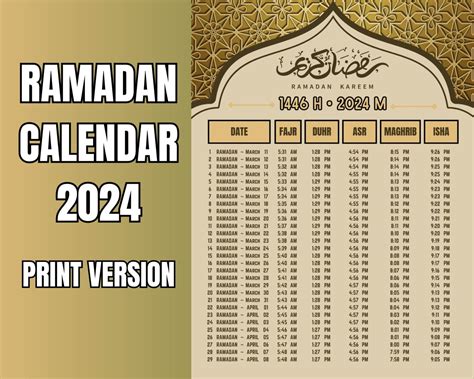 Ramadan Calendar 2024