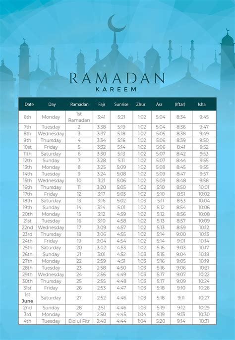 Ramadan 1442 Calendar Muslim Association of Lehigh Valley