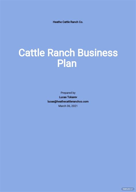 Ranch Business Plan Template 11+ Professional Templates Ideas