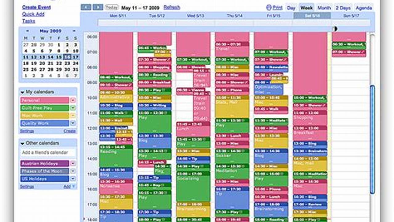 Random Google Calendar Events