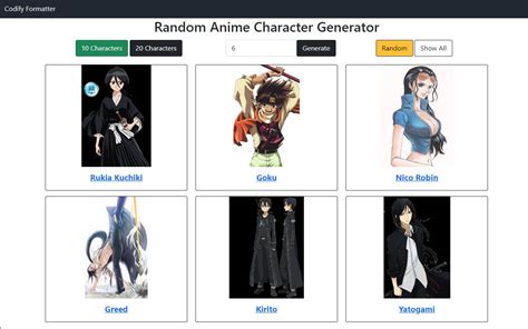 Random Anime Character Generator