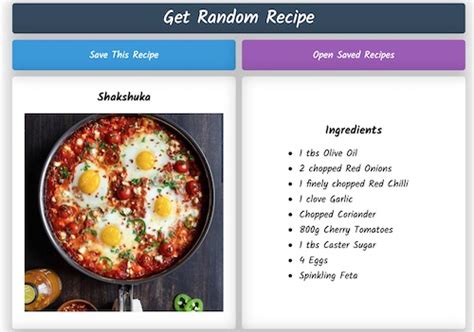 Random Food Recipe Generator