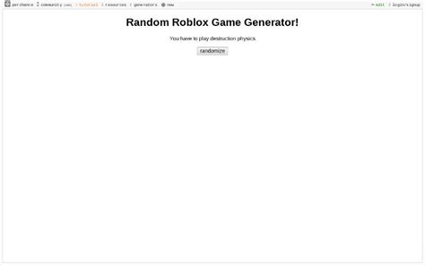 Random Roblox Game ― Perchance Generator