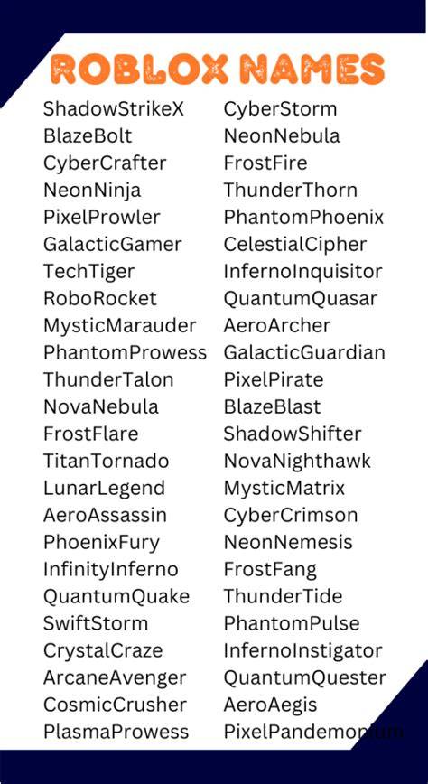 Random Roblox Name Ideas