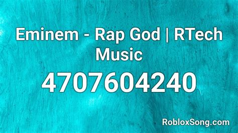 Rap God : Eminem - Roblox Song ID - Roblox Music
