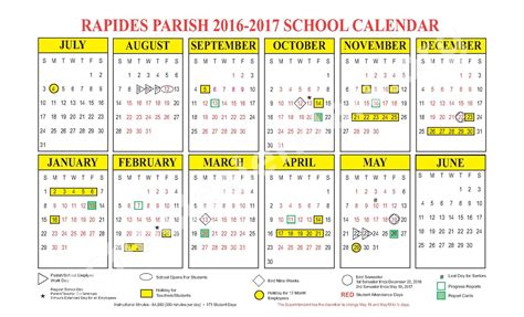 Rapides Parish Calendar