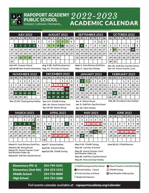 Rapoport Academy Calendar