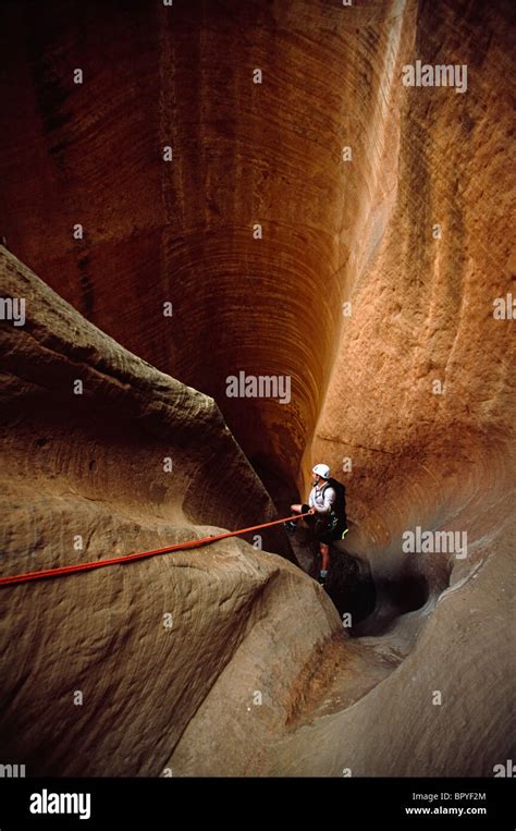 Rappelling into a Canyon