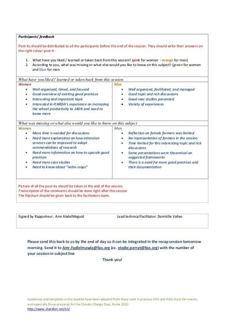 Rapporteur Report Template