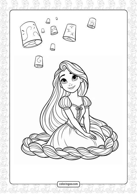 Rapunzel Coloring Pages Easy