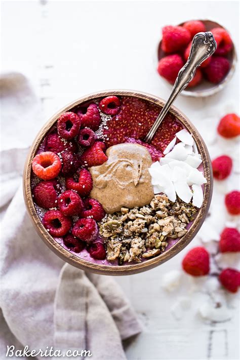 Raspberry Almond Butter Smoothie Bowl