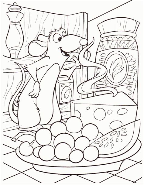 Ratatouille and Paris coloring pages for kids, printable free Disney
