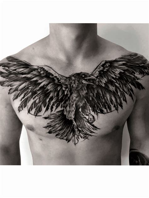 My chest Raven by Ryan Arnold at Red Thorn Tattoo