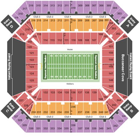 Raymond James Stadium Seating Chart + Rows, Seat Numbers and Club Seats