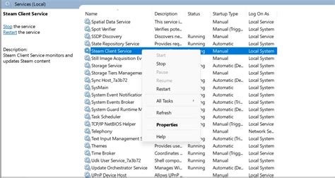 Re-Configure Steam Client Service
