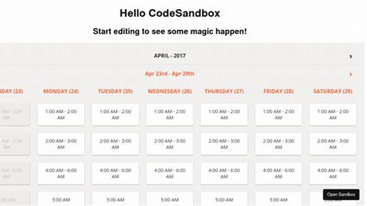 React Timeslot Calendar