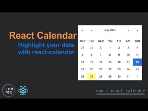 React Calendar Highlight Dates