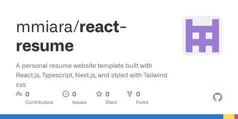 React-Resume Template Github