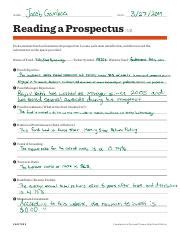 Reading A Prospectus Worksheet Answers Chapter 8