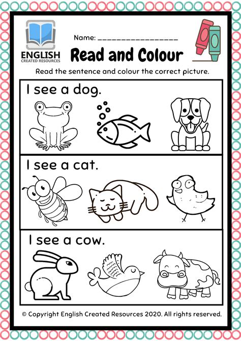 Reading And Coloring Worksheets