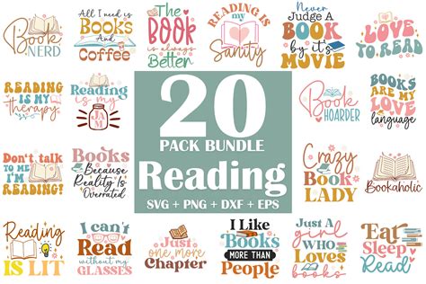 Download Reading Book SVG Bundle Commercial Use For Crafts