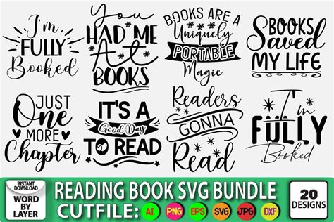 Download Reading Book SVG Bundle Files DXF Files