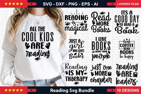 Download Reading Book SVG Bundle Files Free PSD Mockups