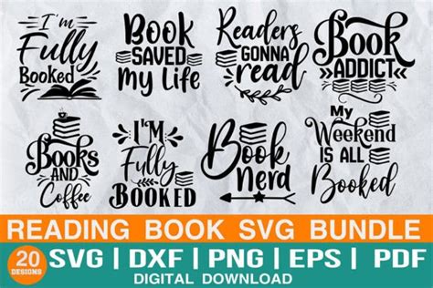 Download Reading Book SVG Bundle for Cricut Machine