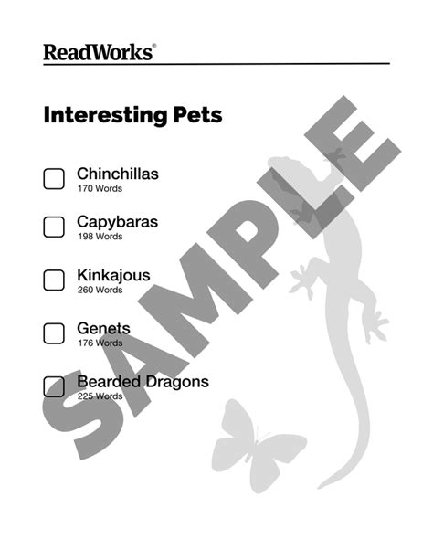 Readworks Printables