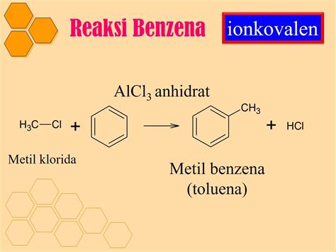 Reaksi Benzena Dengan Metil Klorida Dengan Penambahan Katalis Alcl3 Menghasilkan Senyawa