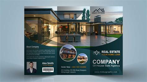 Modern Real Estate Tri Fold Brochure Design Template Free psd