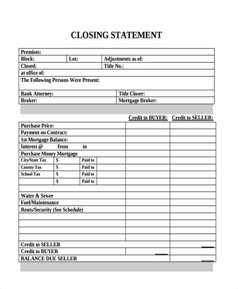 closing statement Fill out & sign online DocHub