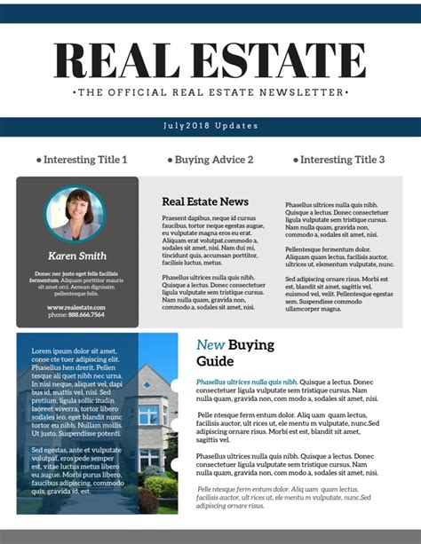 Real Estate Newsletter Templates Mryn Ism