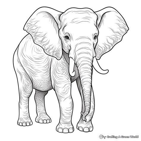 Real Elephant Coloring Pages