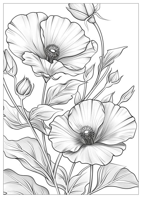 Real Flower Coloring Pages
