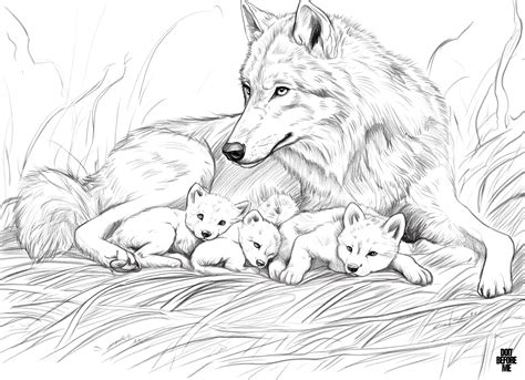 Real Wolf Coloring Pages