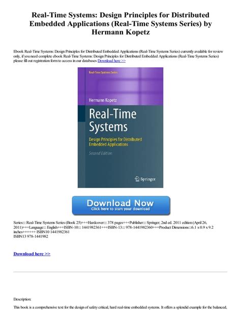 Real-Time Systems: Design Principles For Distributed Embedded Applications Highlights