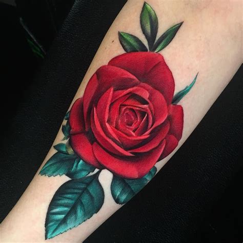 Realistic Red Rose Tattoo John Anderton http