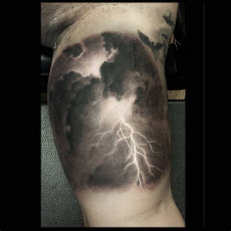 Realistic Storm Cloud Tattoo