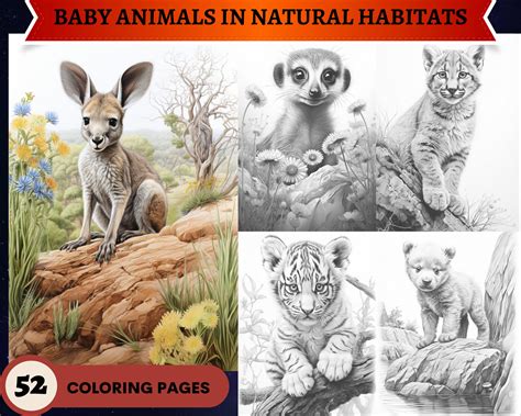 Realistic Baby Animals Coloring Pages