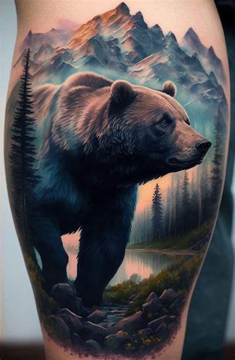 Realistic Bear Tattoo