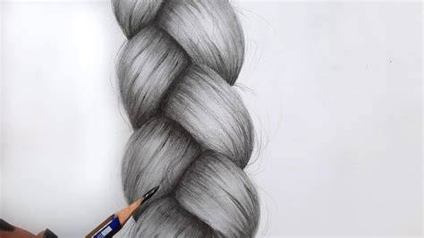 Realistic Braided Hair Drawing